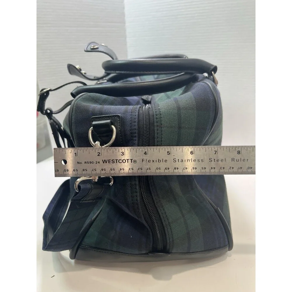 Chaps Ralph Lauren shoulder travel bag Blue Green Black watch Tartan Plaid
